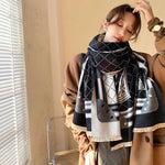 2021 New Winter Tower Print Double-Sided Scarf