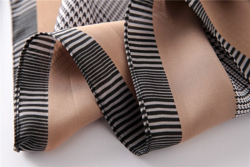 2021 Fashion Houndstooth Silk Ribbon Scarf