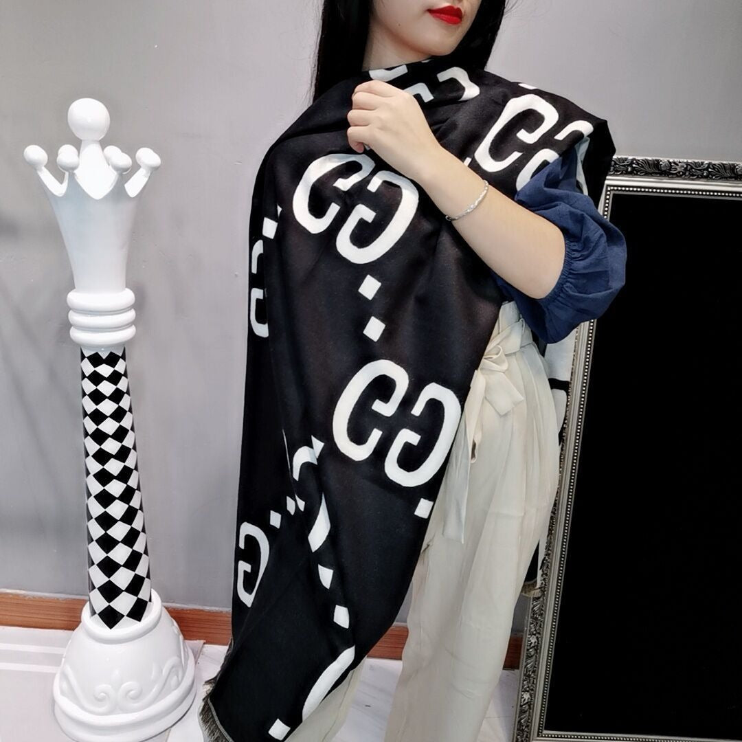 2021 New GG Letter Double-sided Pashmina Shawl Scarf