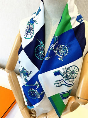 2021 Fashion Luxury Carriage Pattern Twill Square Scarf