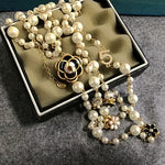 Fashion Luxury Simulated Pearl Double Layer Pendant Long Necklace