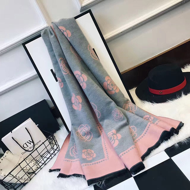2021 New Camellia Floral Print Scarf