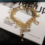 Fashion Korean Design Crystal Number Five Chain Bracelet