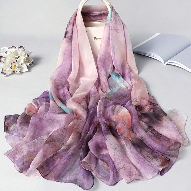 2021 New Luxury Brand Foulard Hijab Shawls Wraps Silk Scarf