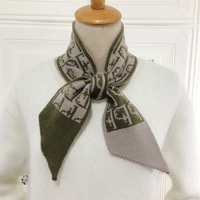 2021 Luxury Brand Knitted Letter Design Ribbon Scarf