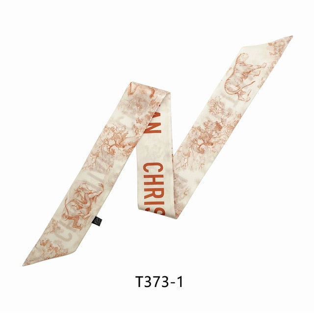 2021 Tarot Forest Animal painted Ribbon Neck scarf